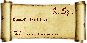 Kempf Szelina névjegykártya